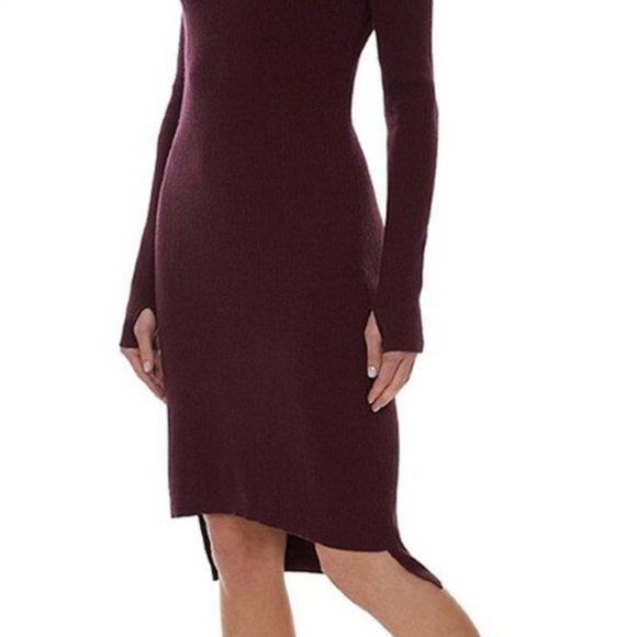 SWEATY BETTY Oxblood RA Knit High/Low Dress M - Picture 2 of 11